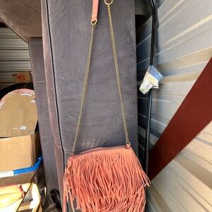 T-Shirt & Jeans Coral Fringe Crossbody Bag